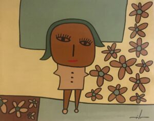 Lote 27 - Milo Lockett - “La nena y sus flores”