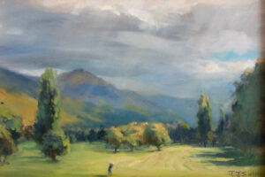 Lote 21.	Javier Silveyra - “Golf entre montañas” (Serie Paisajes patagónicos) // SUBASTADA