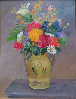 Carlos Alonso - Jarrón con flores