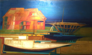 Lote 43 - Vicente Forte - "El Astillero y barca" - SUBASTADA