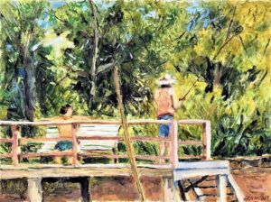 Silvio Francini - Muelle con pescadores