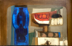 Lote 33 - Vicente Forte “Jarra azul y frutera”