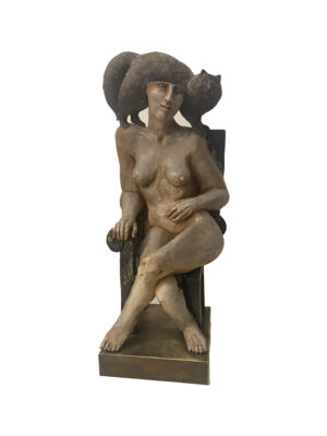 Lote 42 - Ingeborg Ringer   “Mujer con gato”