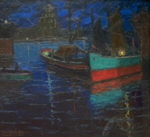 Lote 32 Benito Quinquela Martin - “Nocturno en el puerto”