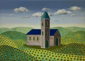 Lote 56 - Jorge Martínez Ramseyer “Templo y girasoles”