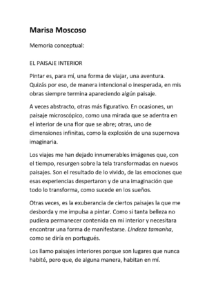 Marisa Moscoso - a MEMORIA CONCEPTUAL
